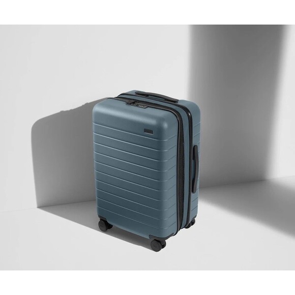 AWAY BIGGER CARRY ON FLEX Spinner Roller Bag Suitcase Luggage Coast Blue 22” - Picture 1 of 16